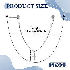 6Pcs 304 Stainless Steel Hat Pins&nbsp;HJEW-DR00267