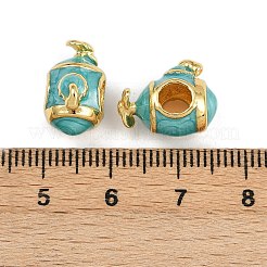 Brass European Enamel Beads&nbsp;KK-D421-09G