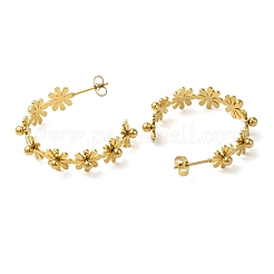 304 Stainless Steel Flower Stud Earrings&nbsp;EJEW-K290-01G