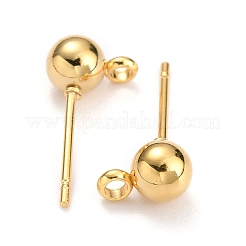 304 Stainless Steel Ball Post Stud Earring Findings&nbsp;STAS-Z035-01G-B