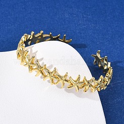 Brass Cuff Bangles for Women&nbsp;BJEW-F514-02G