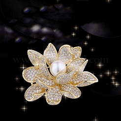 Flower Alloy Crystal Rhinestone Brooch&nbsp;PW-WG24C40-01