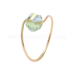 7Pcs Copper Wired Glass Finger Rings&nbsp;RJEW-JR00938-02