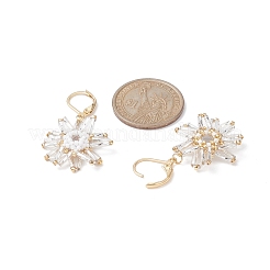 Seed Beaded Flower Dangle Leverback Earrings for Women&nbsp;EJEW-MZ00074