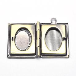 Brass Locket Pendants&nbsp;KK-F717-39AB-NR