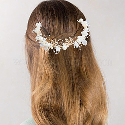 Alloy & Rhinestone & Resin Floral Hair Bands Embellishments for Women&nbsp;OHAR-WH20009-02B