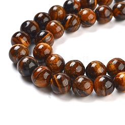 Natural Tiger Eye Round Bead Strands&nbsp;X-G-R200-12mm