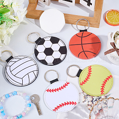 5Pcs 5 Styles Sport Theme PU Leather Keychain&nbsp;KEYC-CL0001-31
