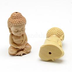 Carved Undyed BoxNatural Wood Beads&nbsp;WOOD-T006-12