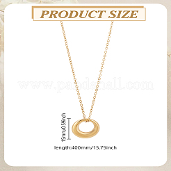 1Pc Minimalist Stainless Steel Circle Pendant Necklaces&nbsp;NJEW-LP0002-83