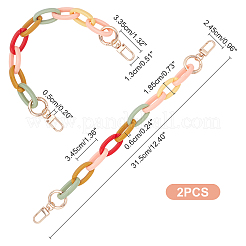 2Pcs Acrylic Curb Chain Bag Strap&nbsp;FIND-WR0004-06