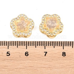 Brass Clear Cubic Zirconia Beads&nbsp;KK-B186-01G-02
