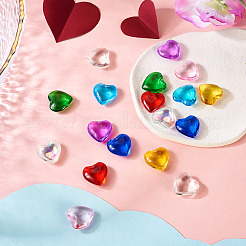 18Pcs 9 Colors Glass Heart Pendants&nbsp;GLAA-TA0003-29