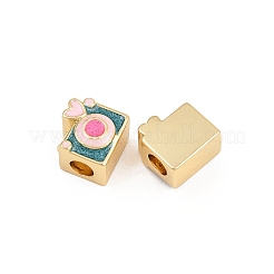 Brass Enamel Beads&nbsp;KK-B157-07G