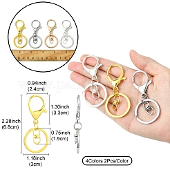 8Pcs 4 Colors Iron Alloy Lobster Claw Clasp Keychain&nbsp;KEYC-FS0001-06B