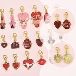 12Pcs Alloy Enamel Pendant Decorations&nbsp;HJEW-FS00078-02