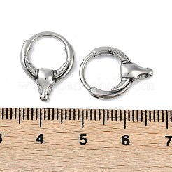 Cattle Head 316 Surgical Stainless Steel Hoop Earrings&nbsp;EJEW-G416-25AS