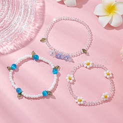 3Pcs 3 Colors Acrylic Charms Bracelets Sets for Women&nbsp;BJEW-TA00577-03