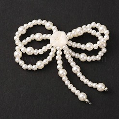 Handmade Imitation Pearl Beaded Bowknot Ornament Accessories&nbsp;DIY-WH0304-365