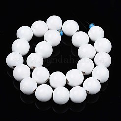 Spray Painted Natural Wood Beads Strands&nbsp;WOOD-S053-57G