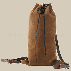 Flocking Fibre Drawstring Backpacks with PU Leather Straps and Alloy Clasps&nbsp;ABAG-WH20019-02A
