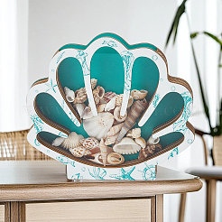 Shell Shape Wooden Jewelry Display Cases with Visible Window&nbsp;ODIS-SP0001-14A