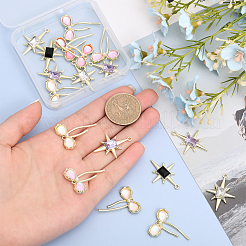 24Pcs 6 Styles Alloy Resin Pendants & Alloy Glass Pendants&nbsp;FIND-CA0007-40