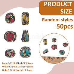 50Pcs Handmade Tibetan Style Beads&nbsp;TIBEB-SP0001-21