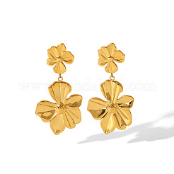 Fashionable 304 Stainless Steel Flower Dangle Stud Earrings&nbsp;VY5463