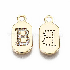Brass Micro Pave Clear Cubic Zirconia Pendants&nbsp;KK-S360-052B-NF