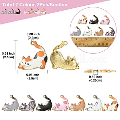 14Pcs 7 Colors Rack Plating Alloy Enamel Pendants&nbsp;FIND-FS0003-03