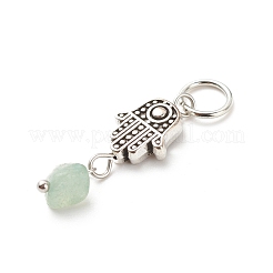 7Pcs 7 Styles Chakra Natural & Synthetic Mixed Stone Chips Alloy Pendants&nbsp;PALLOY-JF01778-06