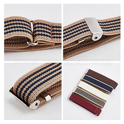 AHADEMAKER 5 Sets 5 Colors Unisex Polyester Elastic Adjustable Armbands&nbsp;BJEW-GA0001-07