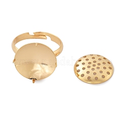 Brass Adjustable Ring Findings&nbsp;KK-K382-15C-G