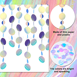 Irridescent PVC Glitter Circle Dots Garland&nbsp;HJEW-WH0036-37