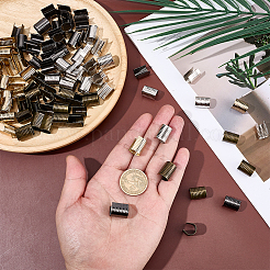 120Pcs 4 Colors Iron Folding Crimp Ends without Loop&nbsp;IFIN-CL0001-16