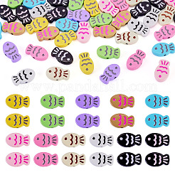 44Pcs 11 Colors Fish Spray Painted Alloy Enamel Beads&nbsp;FIND-TA0010-35