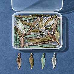 60Pcs 4 Colors Tibetan Style Alloy Pendants&nbsp;TIBEP-FS0001-18
