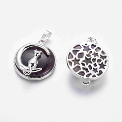 Natural Amethyst Kitten Pendants&nbsp;G-J386-B02