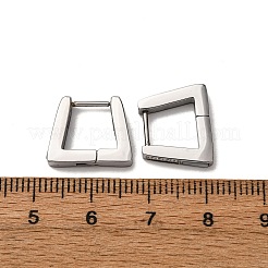 304 Stainless Steel Clear Cubic Zirconia Trapezoid Hoop Earrings&nbsp;EJEW-D331-17P