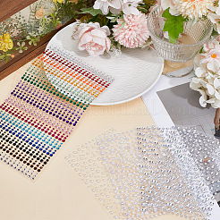1 Bag Half Round Acrylic Rhinestone & ABS Imitation Pearl Stickers Paper Sheets for Craft&nbsp;DIY-CP0013-55