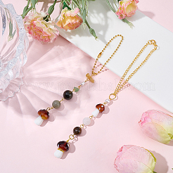 2Pcs 2 Styles Resin Mushroom Pendant Decorations&nbsp;HJEW-BM0001-53