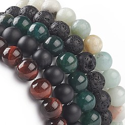 5Pcs 5 Style Natural Mixed Gemstone Round Beaded Stretch Bracelets Set for Men Women&nbsp;BJEW-JB08871