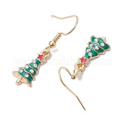 Christmas Tree Alloy Rhinestone Dangle Earrings&nbsp;EJEW-JE05828-01