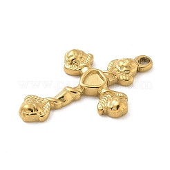 Ion Plating(IP) 304 Stainless Steel Pendant Cabochon Settings&nbsp;STAS-M082-03G
