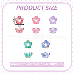 1000Pcs 4Colors Transparent Acrylic Bead Caps&nbsp;TACR-GA0001-19