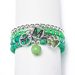 Handmade Polymer Clay Heishi Stretch Bracelet Sets&nbsp;BJEW-JB08767
