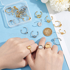 24Pcs 8 Styles Stainless Steel Ring Components&nbsp;STAS-UN0047-48