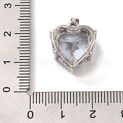 Platinum Brass Micro Pave Cubic Zirconia Pendants&nbsp;KK-C072-37P-02