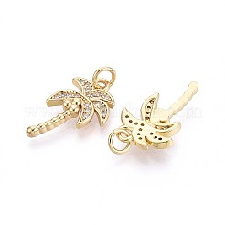 Brass Micro Pave Cubic Zirconia Pendants&nbsp;KK-T071-126G